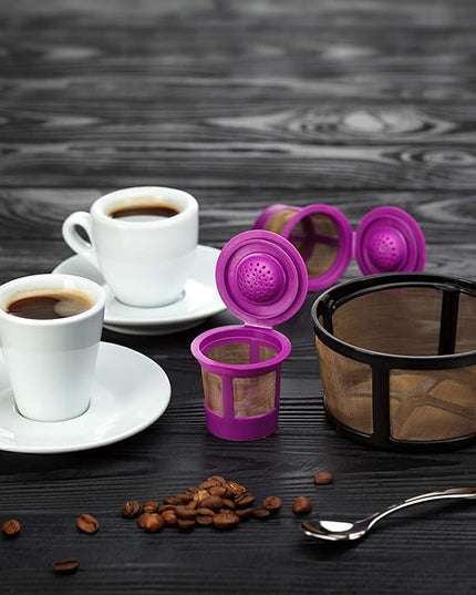 GoodCups Keurig K-Duo Coffee Filter and 2 Reusable K-Cups for K-Duo Essentials - Carafe Basket Coffee Filters and 2 Refillable K-Cups