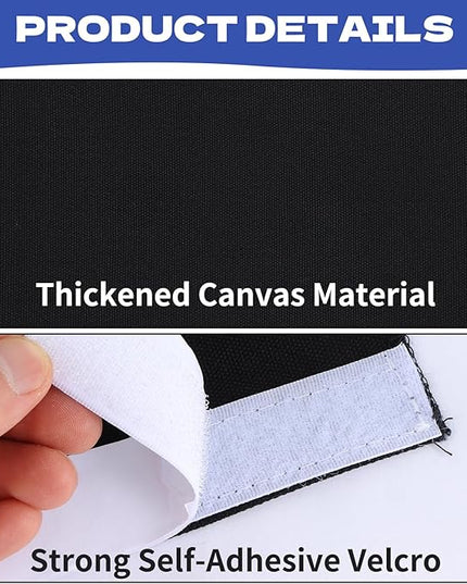 Under Desk Privacy Panel, 62"x15" Self-Adhesive Modesty Screen, Heavy Duty Canvas Skirt for Easy Privacy on Sit-Stand Desks in Home Studio & Office, Black (2-Pack)