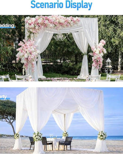 EMART Back Drop Adjustable Stand,10X10X10ft Square Backdrop Stand Heavy Duty Photography Background Support System Kit with 300° Rotatable Connector and 12 Spring Clamp for Party,Wedding,Photo Studio