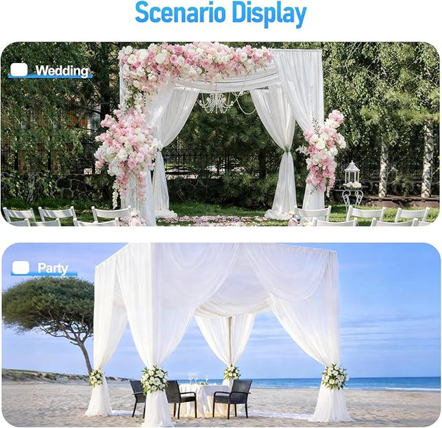 EMART Back Drop Adjustable Stand,10X10X10ft Square Backdrop Stand Heavy Duty Photography Background Support System Kit with 300° Rotatable Connector and 12 Spring Clamp for Party,Wedding,Photo Studio