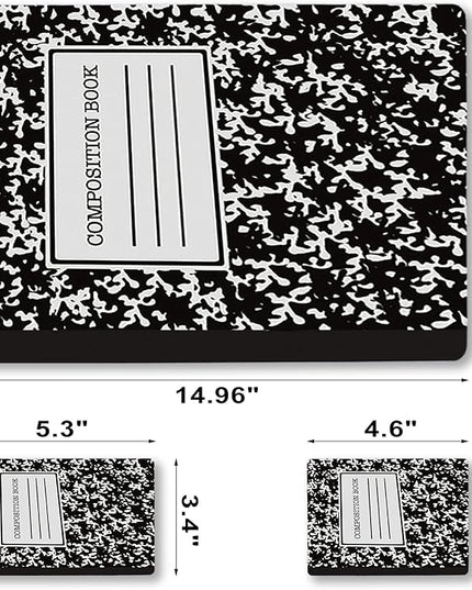 Laptop Skin Sticker Decal,12" 13" 13.3" 14" 15" 15.4" 15.6 inch Laptop Vinyl Skin Sticker Cover Art Protector Notebook PC (2 Wrist Pad Skins Included), Decorative Waterproof, Black Composition Book
