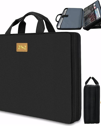 ZINZ Laptop Case 15 15.6 16 inch Sleeve, Expandable Computer Hand Bag with Multi-pockets Compatible with MacBook Pro 16 inch M4/M3/M2/M1, MacBook Air/Pro 15 inch and 15-16 inch Notebooks，DB01K02