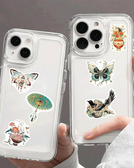 50PCS Vintage Chinoiserie Art Stickers，Chinese Elements Aesthetic Stickers，Vinyl Waterproof Decal,Perfect for Kids,Teens,Water Bottle Suitcase Phone Skateboard Guitar Bike Laptop Scrapbook