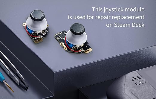 GuliKit Analog Joystick For Steam Deck LCD (Type A&B), Hall Effect No Drift Electromagnetic Thumbstick Replacement, No Soldering, One-Key Calibration, Right & Left Repair Kit with Caps(Not Fit OLED)