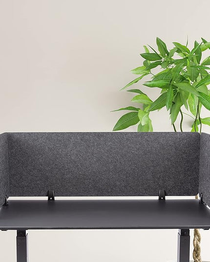 ReFocus™ Raw Clamp-On Acoustic Desk Divider – Reduce Noise and Visual Distractions with This Lightweight Desk Mounted Privacy Panel (Anthracite Gray, 47.25" x 16", 23.6" x 16", & 23.6" x 16")
