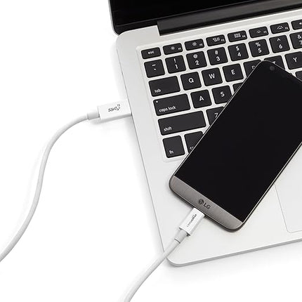 Amazon Basics USB-C to USB-A 3.1 Gen 2 High-Speed Charging Cable, 10Gbps, USB-IF Certified, for Apple iPhone 16/15, iPad, Samsung Galaxy, Tablets, Laptops, 3 Foot, White