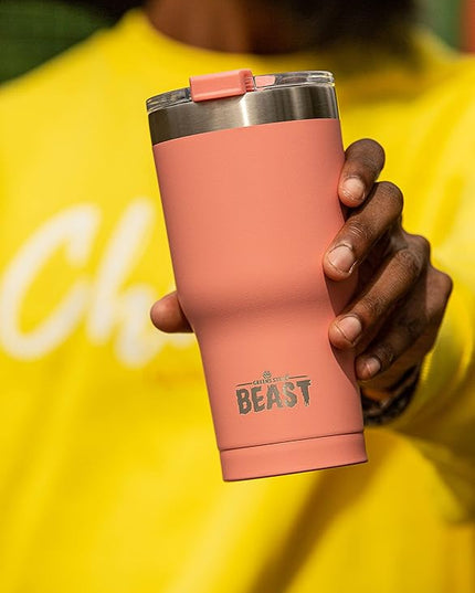 Beast 20 oz Tumbler Stainless Steel Vacuum Insulated Coffee Ice Cup Double Wall Travel Flask (Blossom Pink)