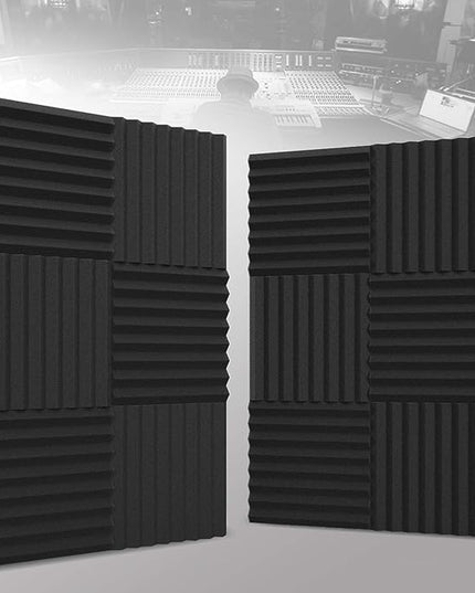 52 Pack Acoustic Panels 1 X 12 X 12 Inches - Acoustic Foam - High Density- Soundproof Studio Wedges - Charcoal