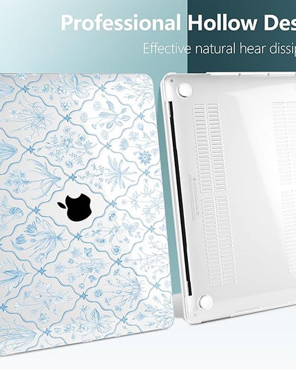 DONGKE Compatible with MacBook Pro 13 inch Case 2024 2023-2020 Release A2338 M2/M1 A2251 A2289 with Retina Display & Touch ID, Plastic Hard Shell & Keyboard Cover & Screen Film - Millefleurs