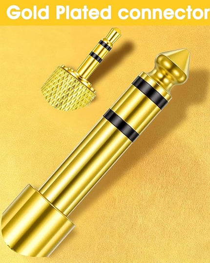 8 Pack 3.5mm to 1/4" Adapter, Headphone Jack Adapter, 1/8 inch Male to 1/4 inch Female and 1/4" to 3.5mm Audio Converter for Electric Guitar, Keyboard, Mixer, Amp, Amplifier, Bass, Headphone, Headset