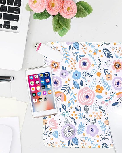 Flower Square Mouse Pad,Non-Slip Rubber Base Mouse Pad,Home Office Decoration Desktop Accessory,Laptop Mouse Pad for Office Laptops,9.4x7.8x0.12inch 3