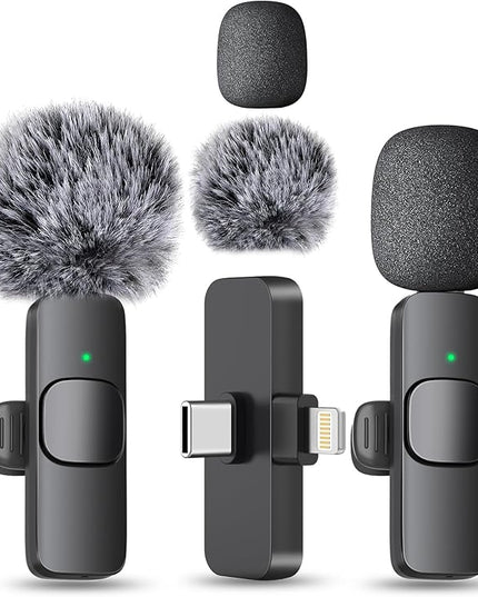 MAYBESTA Wireless Mini Microphone for iPhone, Android Phone - Bluetooth Lavalier Lapel Mic for Audio Video Recording - Clip on Content Creator Microphones for YouTube Tiktok Podcast Vlogging