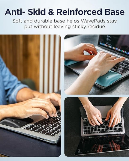 WavePads by PostureUp – Original Two Pack Adjustable Wrist Rests for Laptop and Keyboard Ergonomic Memory Foam Laptop Wrist Pads for Wrist Pain & Carpal Tunnel Relief (Forest Green)