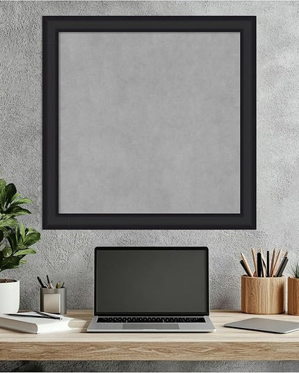 Amanti Art Black Framed Magnetic Board 23x23 Medium Vision Board for use with Magnets, 100% Metal Sheet to Display Items as Office Decor or for Home Organization in mudroom, Kitchen or Kids Room