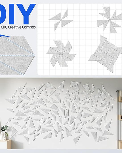 12 Pack Acoustic Panels with Self-Adhesive 12"X10"X0.4" Sound Proof Foam Panels for Walls, High Density Soundproof Wall Panels, Z-Line Hexagon Sound Dampening Panels for Home Studio Decor Office-Gray