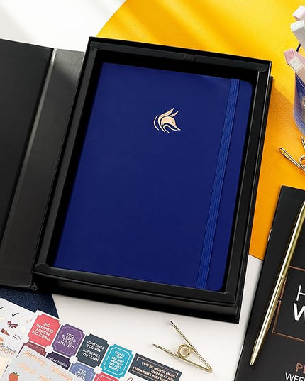 Clever Fox Planner Premium Edition – Undated Luxurious Weekly & Monthly Planner to Increase Productivity and Hit Your Goals – Organizer – Start Anytime, A5, Lasts 1 Year, Navy Blue (Weekly)