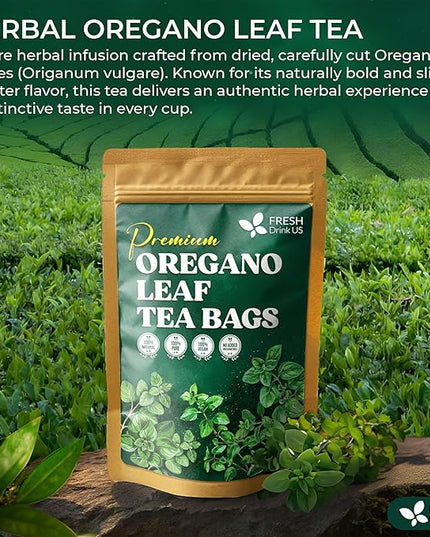 FreshDrinkUS, Oregano Leaf Tea | 135 Tea Bags – Pure Herbal Infusion from Origanum vulgare - Naturally Bold & Aromatic Flavor - Premium Quality, Sustainably Sourced. Vegan