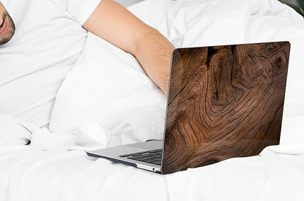 DONGKE Compatible with MacBook Pro 13 inch Case 2024 2023-2020 Release A2338 M2/M1 A2251 A2289 with Retina Display & Touch ID, Plastic Hard Shell & Keyboard Cover & Screen Film - Wood Grain