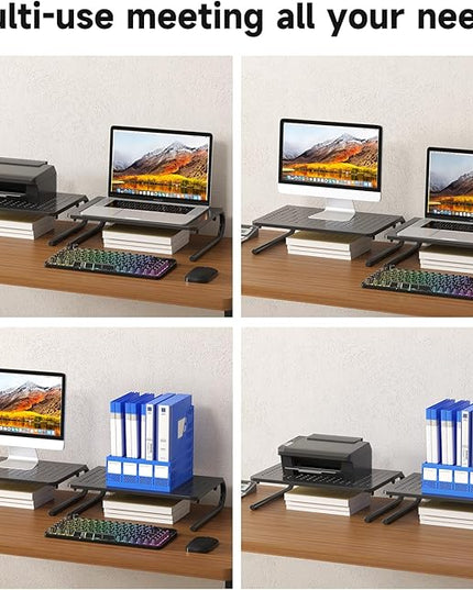 suptek Monitor Stand Riser for Computer,Laptop,Printer, Notebook and All Flat Screen Display with Vented Metal Platform and 4 Inches Height Underneath Storage (MST004-2)