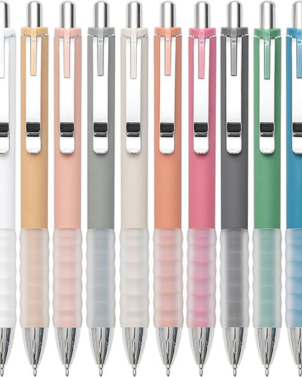 Linbsunne Ballpoint Pens Black Medium Point 1mm Pen with Super Soft Grip Ball Point Pen for Men Women Retractable Pens (silver-12 pcs)