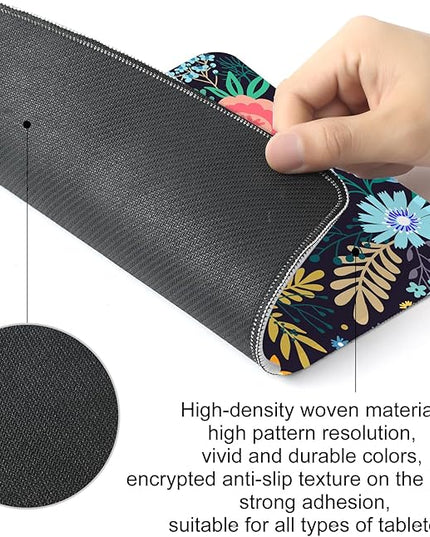 Flower Square Mouse Pad,Non-Slip Rubber Base Mouse Pad,Home Office Decoration Desktop Accessory,Laptop Mouse Pad for Office Laptops,9.4x7.8x0.12inch 5
