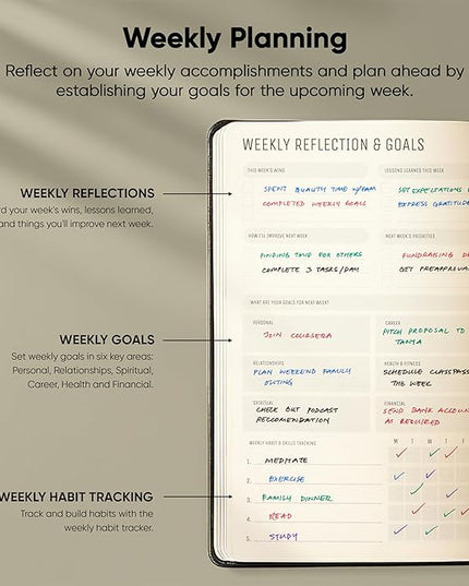 PRODUCTIVITY STORE Pro - Undated, 2026 Planner, 5.8” x 8.3” - The #1 Productivity Planner to Achieve Your 2026 Goals - Planner 2026-2027 - Black - A5