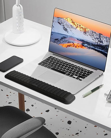 MEKASS Keyboard Wrist Rest, Soft Memory Foam Wrist Support for Keyboard, Keyboard Hand Rest Pad for Wrist Pain Relief, Keyboard Wrist Guard for Long Hours of Work, Gaming, Studying（Classic Black）