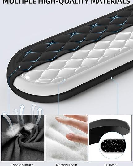 TopMade Upgraded Wider Wrist Rest Set, Soft Memory Foam Keyboard Hand Rest Pad, Computer Ergonomic Keyboard Mouse Wrist Support for Typing Pain Relief, Comfort for Office, Gaming, Study, Black