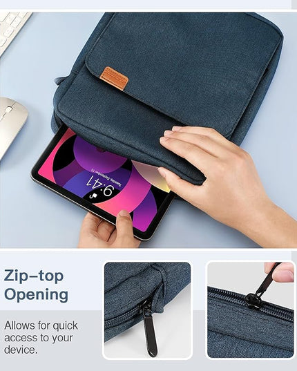 MoKo 9-11 Inch Tablet Sleeve Bag Handle Carrying Case with Shoulder Strap Fits 11inch iPad Air M3, iPad A16 2025, Pro 11 inch, iPad 10/9/8/7th Gen, Tab S8/S9 11", Indigo