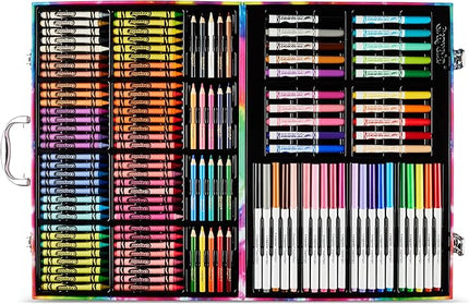 Crayola Inspiration Art Case Coloring Set - Tie-Dye (140ct), Art Supplies Set For Kids, Travel Drawing Kit, Holiday & Christmas Gift for Girls & Boys, Ages 5+ [Amazon Exclusive]