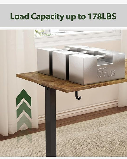 Agilestic L Shaped Standing Desk 63 x 55 inch Adjustable Height, Electric Corner Standing Desk, Sit Stand Computer Table with Splice Board, Rustic Brown