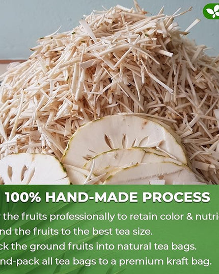 FreshDrinkUS, 60 Premium Soursop Graviola Fruit Tea Bags, 100% Natural and Pure from Soursop Fruits, Made With Natural Materials-Corn Fiber Tea Bag, Sugar/Caffeine/Gluten Free, Hoja Guanabana Tea