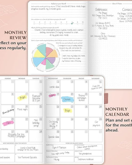 Legend Planner Hourly Schedule Edition – Deluxe Weekly & Daily Organizer with Time Slots. Time Management Appointment Book Journal for Work & Personal Life, Undated, A5 Hardcover – Rose Gold, Debossed