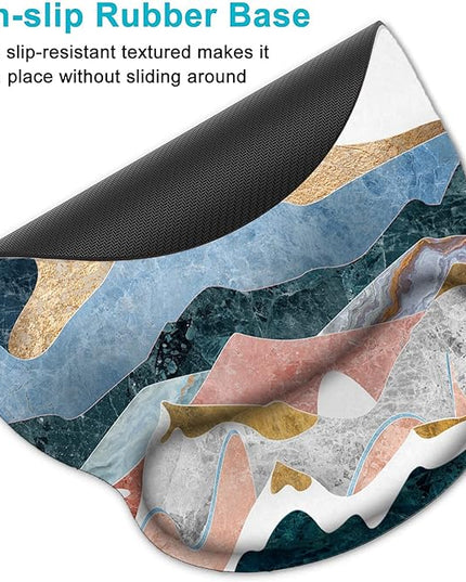 Keyboard Wrist Rest and Mouse Pad, Ergonomic Memory Foam Mouse Pad Wrist Support, Non-Slip & Pain Relief Mouse Pad and Keyboard Wrist Support, Comfortable Mousepad with Wrist Rest for Game, Office
