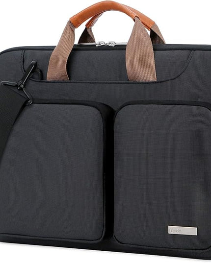 Lacdo 360° Protective Laptop Shoulder Bag, 16 inch Laptop Sleeve Case for 15.6 inch Acer HP Lenovo Dell ASUS Laptop, 16" New Pro M4/M3/M2/M1 Pro/Max A3403 A3186 2024-2019 Computer Bag, Black