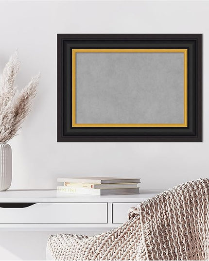 Amanti Art Black Framed Magnetic Board 18x24 Small Vision Board for use with Magnets, 100% Metal Sheet to Display Items as Office Decor or for Home Organization in mudroom, Kitchen or Kids Room
