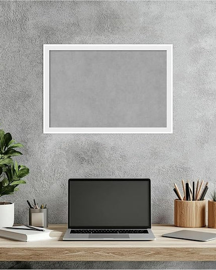 Amanti Art White Framed Magnetic Board 13x19 Small Vision Board for use with Magnets, 100% Metal Sheet to Display Items as Office Decor or for Home Organization in mudroom, Kitchen or Kids Room