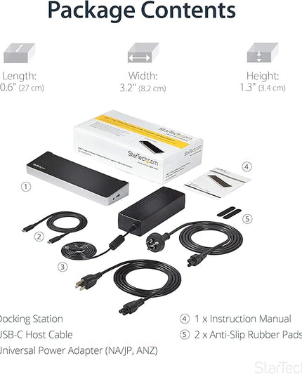 StarTech.com USB-C Triple Monitor Docking Station for MacBook Pro / Air M1 M2 M3 M4 & Windows, Universal 4K HDMI DP Dock, Thunderbolt Compatible, 60W Laptop Charging - TAA