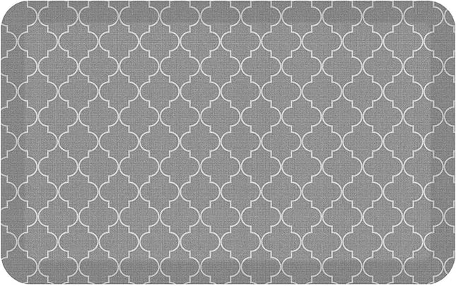 NewLife by GelPro Anti-Fatigue Designer Comfort Kitchen Floor Mat, 20x32”, Trellis Grey Resistant Surface with 3/4” Thick Ergo-Foam Core for Health and Wellness