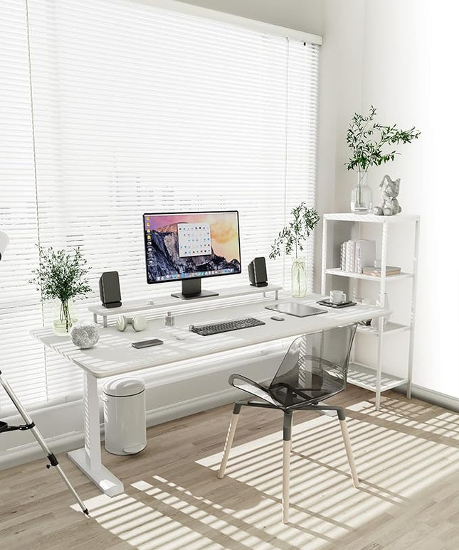 YSAGi Non-Slip Leather Desk Pad XL Size, Waterproof Laptop Computer Desk Keyboard Mat, Table Protector Blotter Mat, Large Mouse Pad for Office/Work/Home/Decor(White, 47.2" x 23.6")-No Band