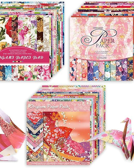 Origami 6x6 Paper Kit 150 Sheets 150 Vivid Colors Double Sided Same Printed Traditional Patterns Square for Arts Crafts Projects Japan Traditional Chiyo.Ethnic Flowers