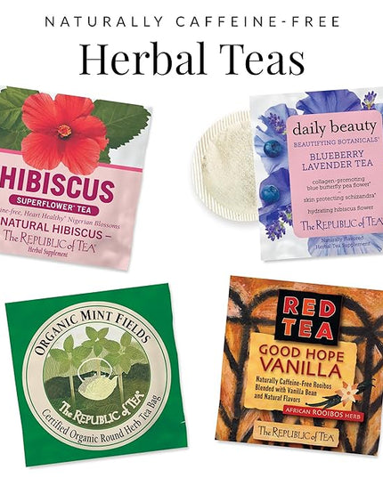 The Republic of Tea – Countertop Tea Display, Assortment of 9 Flavors, 450 Individually Wrapped Tea Bags