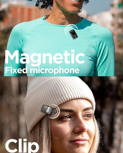 Wireless Lavalier Lapel Microphone for iPhone/Android/iPad for Video Recording with Noise Reduction/Echo/48kHz 24-bit Studio Sound, 164ft Range, 30h Battery Life, Mini Lavalier Mic for Podcast, TikTok