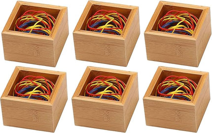 YBM Home Bamboo Drawer Organizer Storage Box for Kitchen Drawer, Junk Drawer, Office, Bedroom, Children Room, Craft, Sewing, and Bathroom, 6 Pack 3x3x2 inch