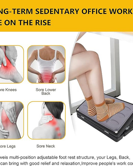 Adjustable Foot Rest Under Desk, Ergonomic Foot Stool for Office Use with Massage (PB-Gray)