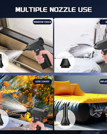 X3 Compressed Air Duster - Electric Air Duster with Brushless Motor,3 Gear Adjustable - mini Snow Blower- Rechargeable Air Duster for PC, Keyboard, Car,Outdoors,Home,Snow and Leaves Clearing