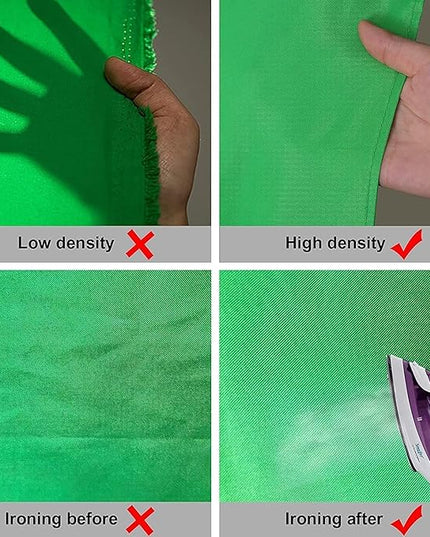 Aimosen 10 X 7 FT Green Screen Backdrop for Photography, Chromakey Virtual GreenScreen Background Sheet for Zoom Meeting, Cloth Fabric Curtain for Party Decor Video Studio Calls Streaming Gaming Photo