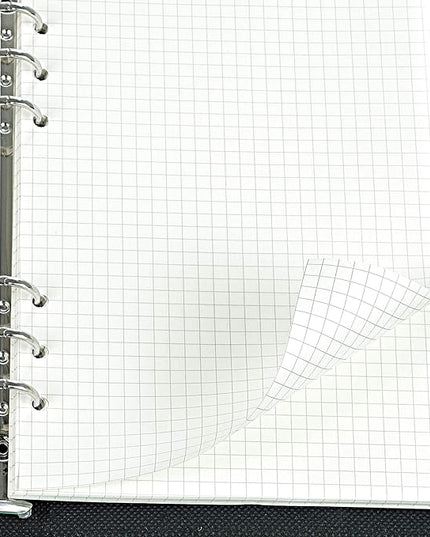 135 Sheets Planner Refill Paper, 210x142mm, 5mm Squared Inserts Paper A5 6 Holes Binder Grid Notepaper for Filofax Bullet Journals Diary