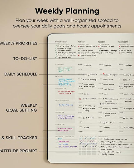 Hourly Planner & Appointment Book (8.5” x 11”) - Premium Hourly Planner with Daily Schedule & 30-Minute Time Slots for Better Time Management by PRODUCTIVITY STORE (A4, Navy)