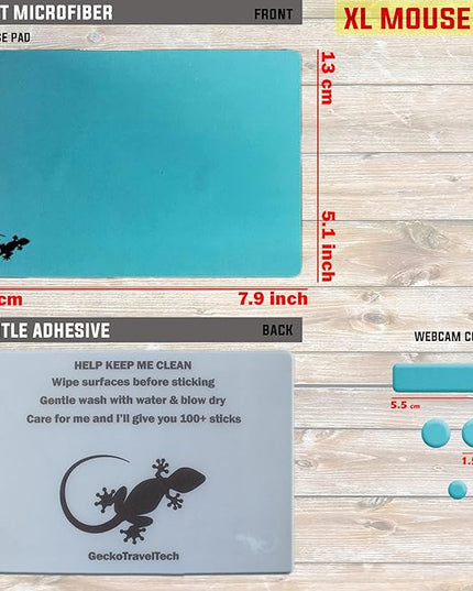 Mouse Pad Adhesive Bottom - Peel and Sticks to Any Surface - Travel Large Size - Portable (XL - Blue)